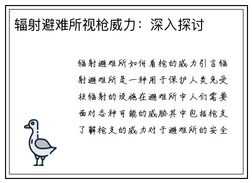 辐射避难所视枪威力:深入探讨